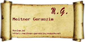 Meitner Geraszim névjegykártya